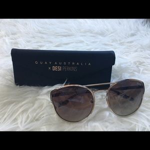 QUAY Cherry Bomb Sunglasses + Hard Shell Case